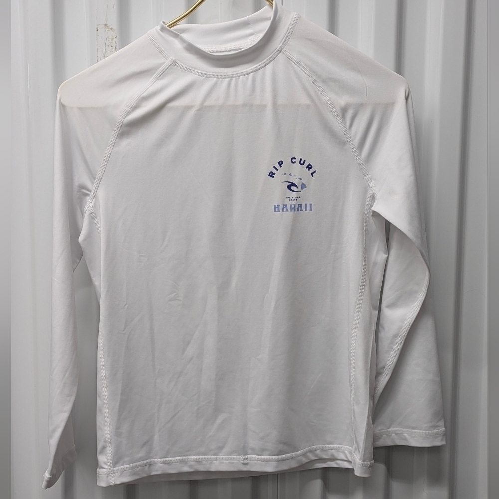 Rip Curl White and Blue Men's Rash Guard